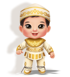 Ребенок в казахском национальном костюме